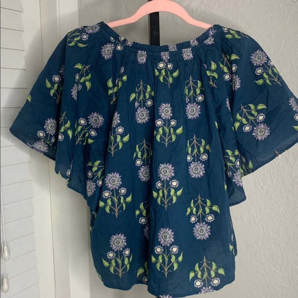 NEW Old Navy floral cotton blouse top medium - Picture 6 of 7